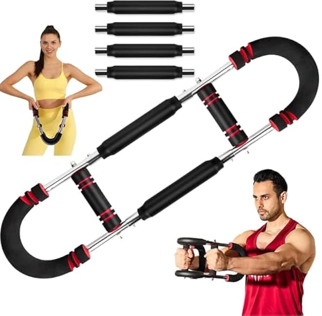 U-Shaped Arm Trainer Pro, Dual Springs with 3-Level Resistance, Comfort Foam Grips, Chrome Frame
