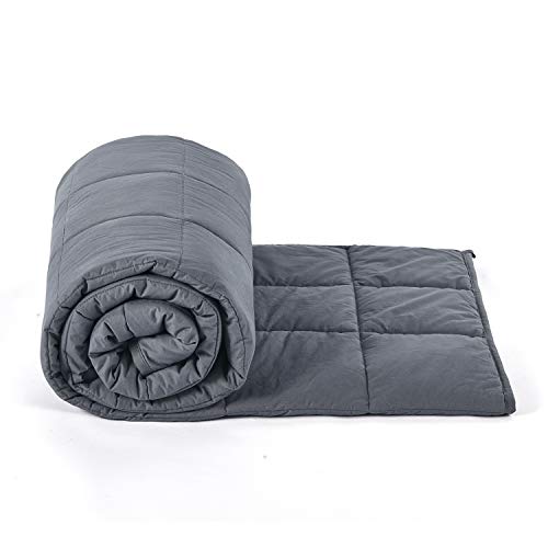 Premium Cotton Weighted Heavy Blanket Couple | 80''x90'',30lb | Adult Women Men | King Size | Dark Grey - Thumbnail 5