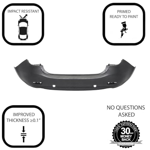 Image of FitParts Compatible with Mazda 6 2014-2017 Rear Bumper Cover | Primed, With Exhaust Opening, Ready to Paint, OEM GJY950221, MA1100211