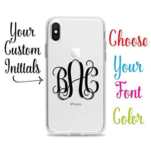 Casecharming Monogrammed Phone Case For Iphone 14 Pro Max 13 Mini 12 11 Xs Xr X 10S 10R 10 8 Plus 7 Se Personalized Custom Initials Clear Transparent Cover #TOP7
