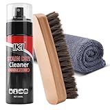 IKI Stubborn Stain Remover Set - 5.07 Fl. Oz Stain Treater Spray with Horsehair Brush & High-Fiber Towels - For Clothes laundry, Shoes, Fabrics, Blankets, Leather