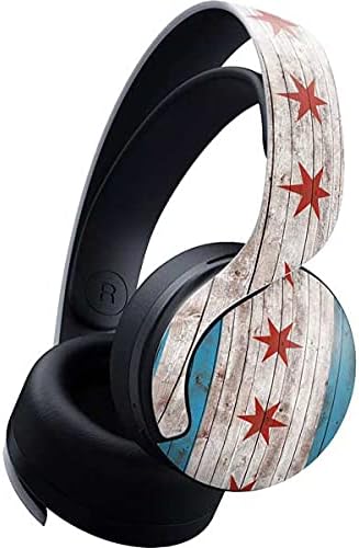 Skinit Decal Gaming Skin Compatible with Pulse 3D Wireless Headset for PS5 - Chicago Flag Dark Wood Design