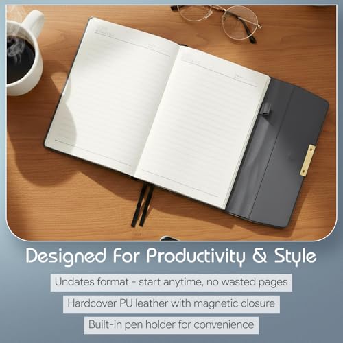 Image of CAVALO - Be Unique Diary Gift Set with Pen | Premium Notebook with Pen & Extra Refill | 6 x 8 Inch, 240 Lined Pages, Undated | Ideal for Corporate Gifting, Office Use, Diwali & New Year Presents (Black Line Diary Gift Set)