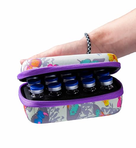 15 Slots Insulin Vials Fridge Organizers for Diabetics,Fit Standard 10ml U-100 Vials Safe,Butterfly Diagram,Not Fit Tall Vial