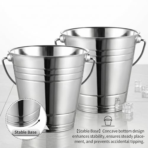 Enfriador de vino de acero inoxidable plateado con asas y base reforzada, pack de 2 de 3000 ml 5