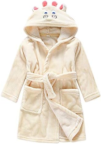 YAOMEI Kids Dressing Gowns Bathrobe 3D Unicorn Hood, Girls Boys Fleece Soft Kigurumi Cartoon Morning Housecoat Nightwear Pyjamas Pockets
