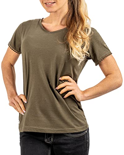 T-shirt femme Geo Norway avec franges amovibles et paillettes premium pour soirée