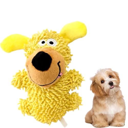 Lettuce Pets Squeaky Dog Plush Toy - Soft Durable & Interactive Chew Toy for Small Medium and Large Dogs Perfect for Playtime and Training (Yellow)