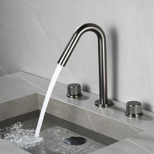 Robinet mitigeur de lavabo 3 trous double manette laiton chrome