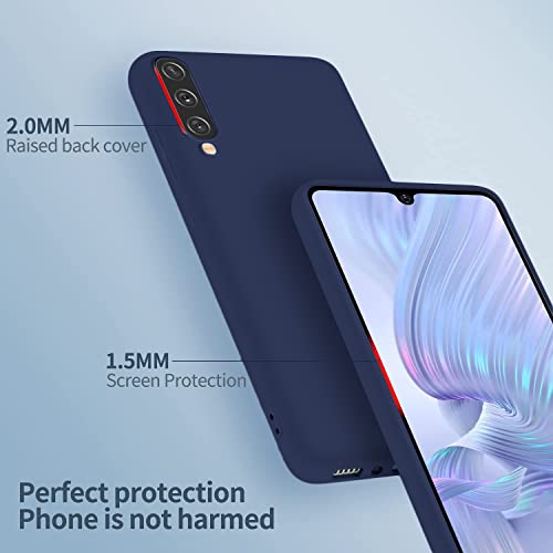 Image of DIZORO Microfiber Candy Case Compatible for Samsung Galaxy A70 Shockproof Slim Back Cover Liquid Silicone Bumper Camera Protective Phone Cover (Blue)