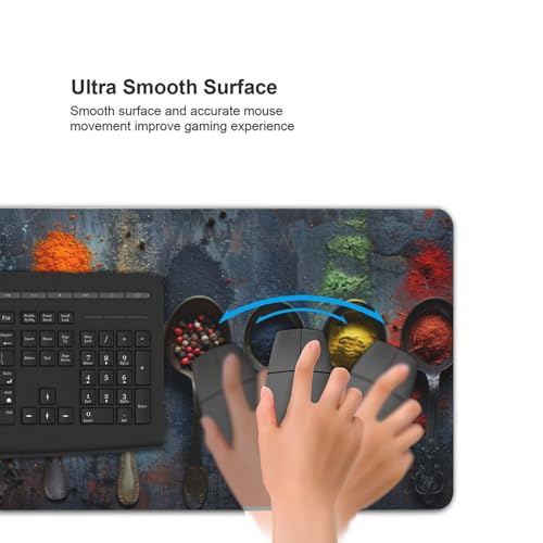Alfombrilla ratón y teclado de 60 x 30 cm con base de goma antideslizante y tapete gaming 6