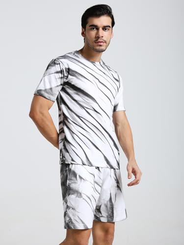 Image of Vogaan Men's Cotton Short Sleeve Tracksuit Summer T Shirt & Shorts Set with 2 Pockets || Casual Co-ord Sets