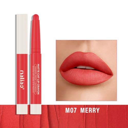 Image of Maliao Matte Cat Lip Crayon: Transfer-Proof & Lightweight (07-MERRY)