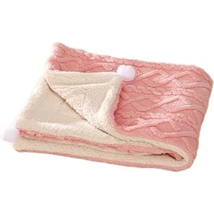Premium Soft Dog Blanket Washable Puppy Essentials Dog Product Cat Kitten Calming Blankets Throw for Medium Small Dogs Pet Dog Gifts-Pink-M