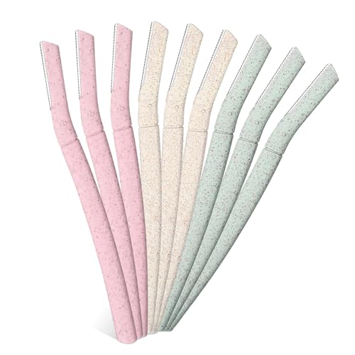 Ptwola Dermaplaning Tool 9 Pcs Eyebrow Razors for Men and Women Facial Shaver Face Peach Fuzz Hair Removal Shaving and Skin Exfoliating Dermaplane Facial Razor