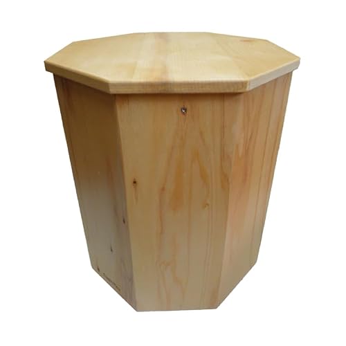 木製 蓋つきゴミ箱(スツール)八角形 ナチュラル(BT003-1)