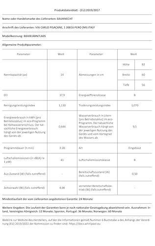 Salz- und Spülmittel-Nachfüllung. (121 Zeichen) - Detailansicht von Bauknecht BK4IB14BN7LA0S ActiveDry Test 2026 –Deal...