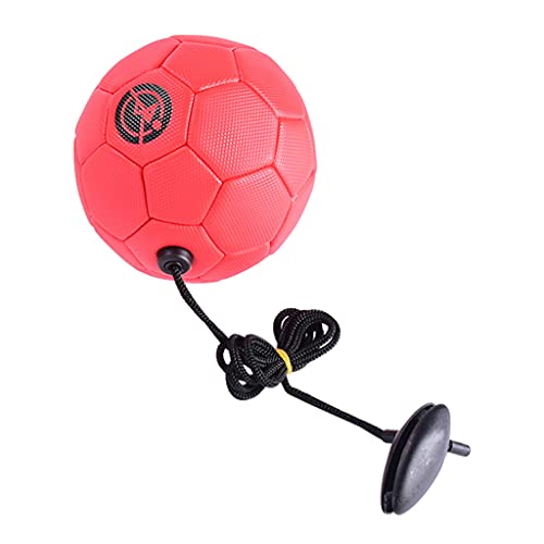 lazyfun For Smart Football With Tether For Juggling Foot Control Kicking Practice Adjustable Cord Outdoor Soccer Equipment Soccer Training Aids For Teens, 2# red