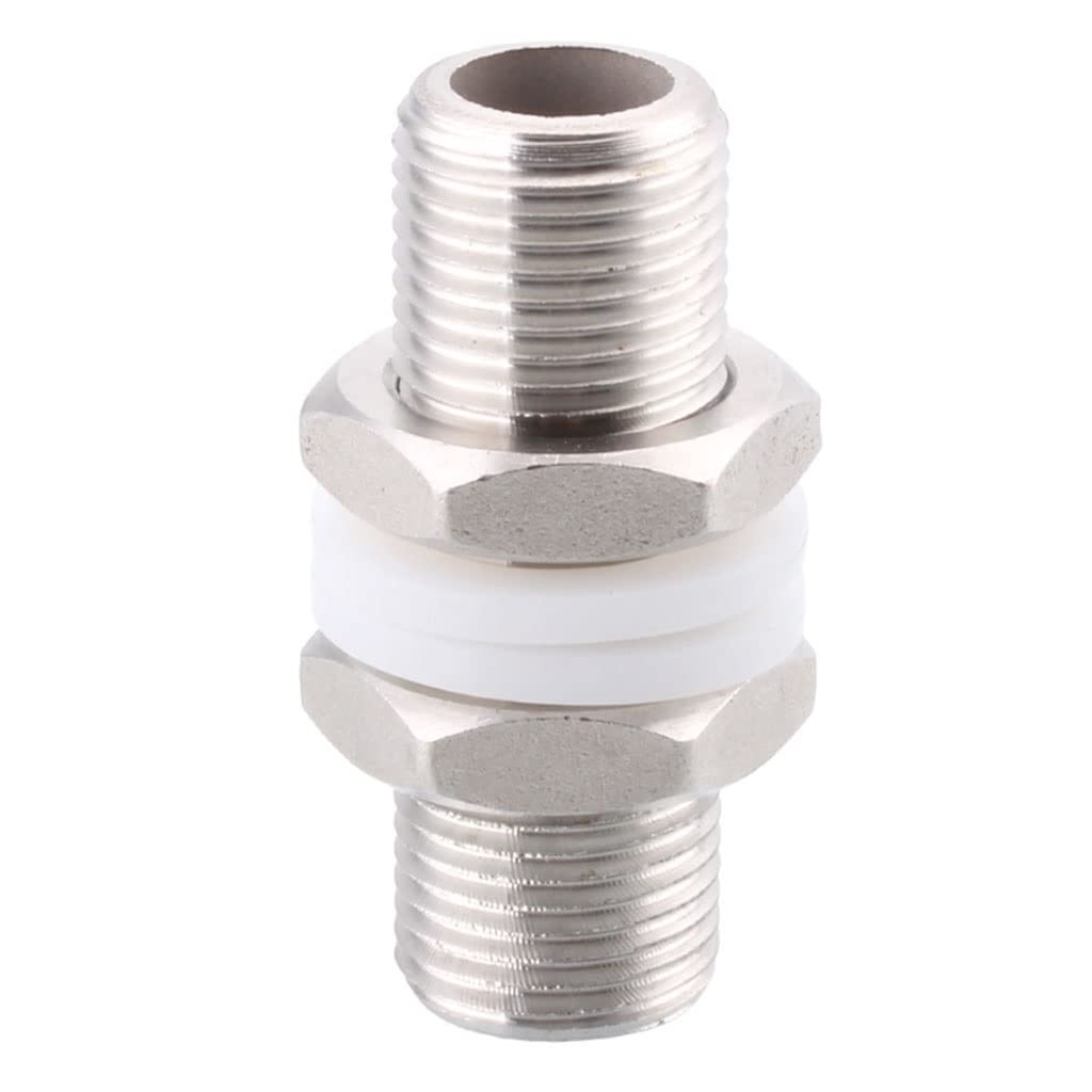 Hose Adapter,Tap Connector,1pcs 1/2" BSP Length DN15 304 Stainless Steel Lock Pipe Fitting,for Water Tank Aquarium(Size:1l2 x 60mm) (Color : OneColor, Size : 1l2 x 50mm)