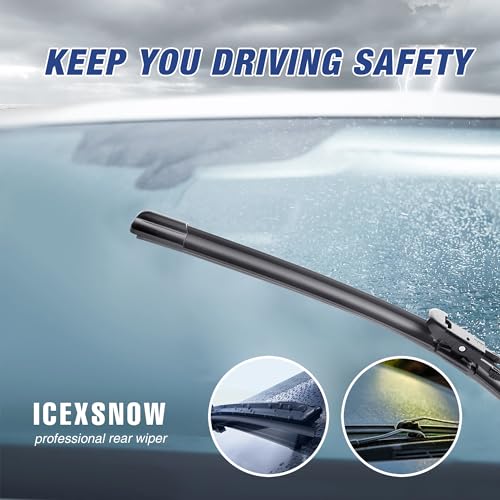 Image of 28 inch+28 inch Silicone Windshield Wiper Blades Replacement For Ford Fusion 2019-2013,Transit Connect 21-17 Escape 20-13,Focus 18-12,Edge 20-15 Water Repellent Automotive Replacement Windshield Wiper Blades