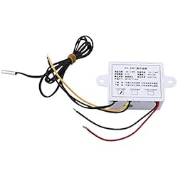 Ventilador 12V Con Termostato Termostato Digital, Interruptor de Controlador de Temperatura de Control de termostato Digital de Alta precisión de 12 V con sonda para Sistema de Aire Acondicionado