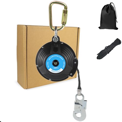 Image of 20FT Self Retracting Lifeline, Shemior Retractable Safety Lanyard, Web SRL | Safety Harness Fall Protection Kit, Fall Arrestor, Srl Fall Protection, Retractable Lanyard, Safety Harness Yoyo