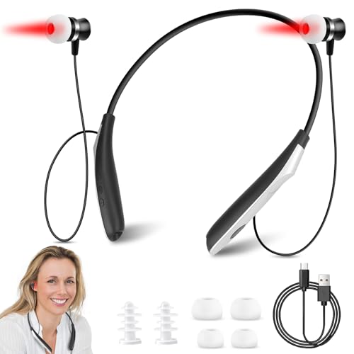 Red Light Therapy Device for Ears and Nasal, Tinnitus Support, Portable Neck-Hanging Design with Ear Canal Silicone Cover & Nasal Sleeve