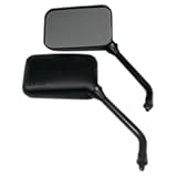 : Emgo Universal GP Deluxe Rectangular Mirror - 10mm Thread Long Stem - 20-78207 (Pair)