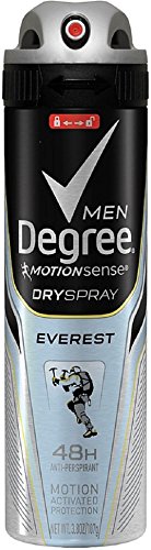 Degree Men MotionSense Dry Spray Antiperspirant, Everest 3.80 oz (Pack of 10)