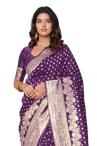 Image of Subham Saree for Woman Silk Cotton Kanjivaram | Soft Daily Wear Golden Zari Sari with Jacquard Blouse Piece