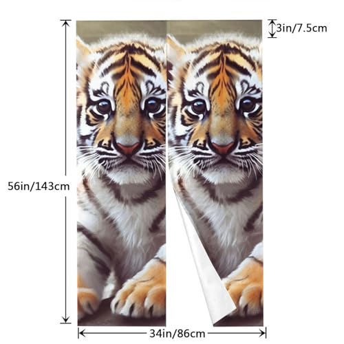 Rideau isolant thermique motif tigre mignon : le confort du salon