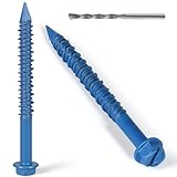 VGBUY 1/4 x 3-1/4 Inch 30Pcs Concrete Screws, Hex Head Screw Anchor with Drill Bit, for Masonry, Block, Brick, Cement, Stucco, Diamond Point