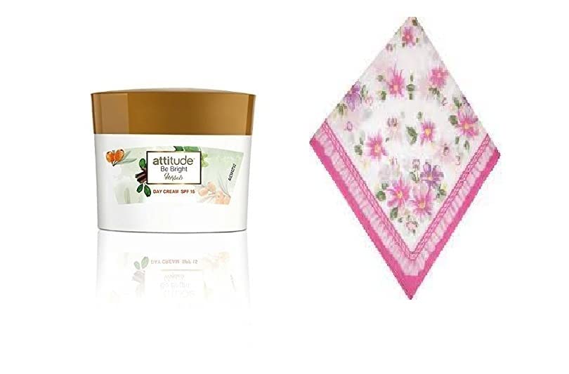 Amway Attitude Be Bright Herbals Day Cream - 50G And Floral Cotton Hanky Assorted