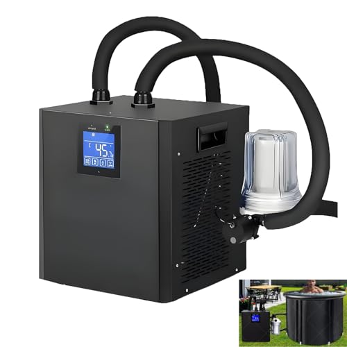 EpyGnom Enfriador de Baño de Hielo de 1/3 HP para Bañeras Sistemas de Enfriamiento de Agua Fría por Inmersión con Filtro Externo Bomba Sumergible Control Remoto Terapia de Recuperación
