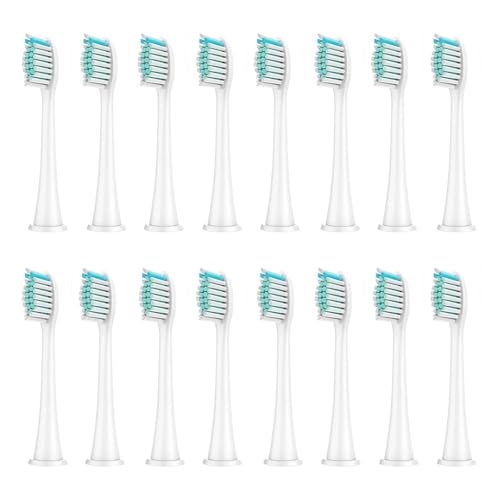 Philips Sonicare DiamondClean HX3/HX6/HX9�V���[�Y�d�����u���VHX6064�ƌ݊����̂���8�̌����p�u���V�w??�b�h(16Pcs White)