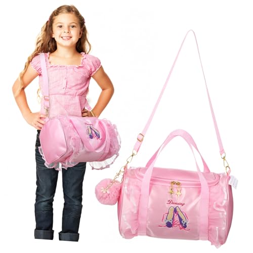 Sac de danse filles rose grand volume et paquet bandoulière avec porte-serviette de ballet