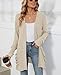 MYCOLORBLUE Strickjacken für Damen Elegant Cardigan Gestrickt Stretch Langarm Strickcardigan Tops mit Taschen Beige M