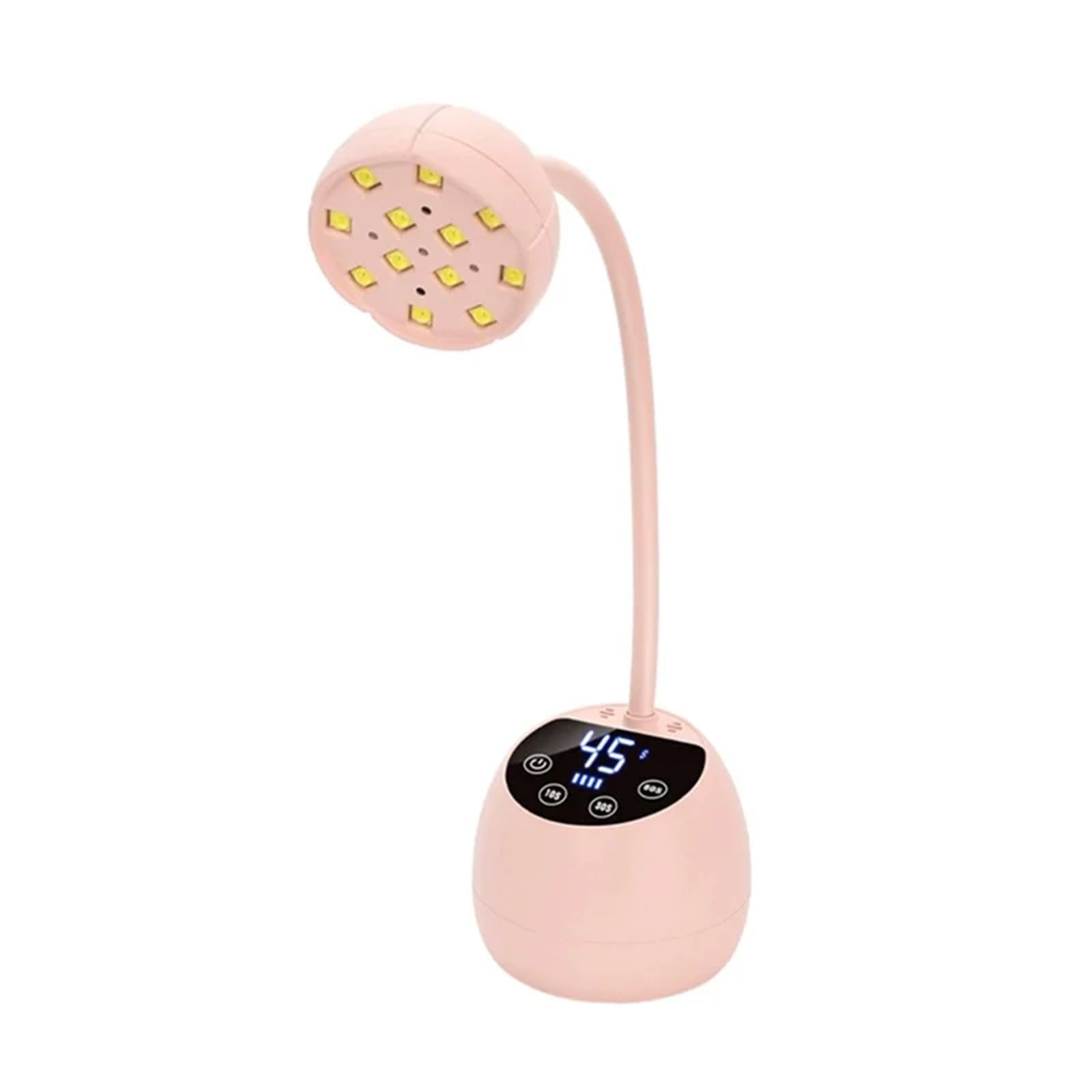 Lampa do paznokci, Lampa Do Fototerapii Na Biurko, Bezprzewodowa Paznokci Z Intelintnym Magazynem Energii, Sensor, Suszarka,na podróż do domu(Pink)