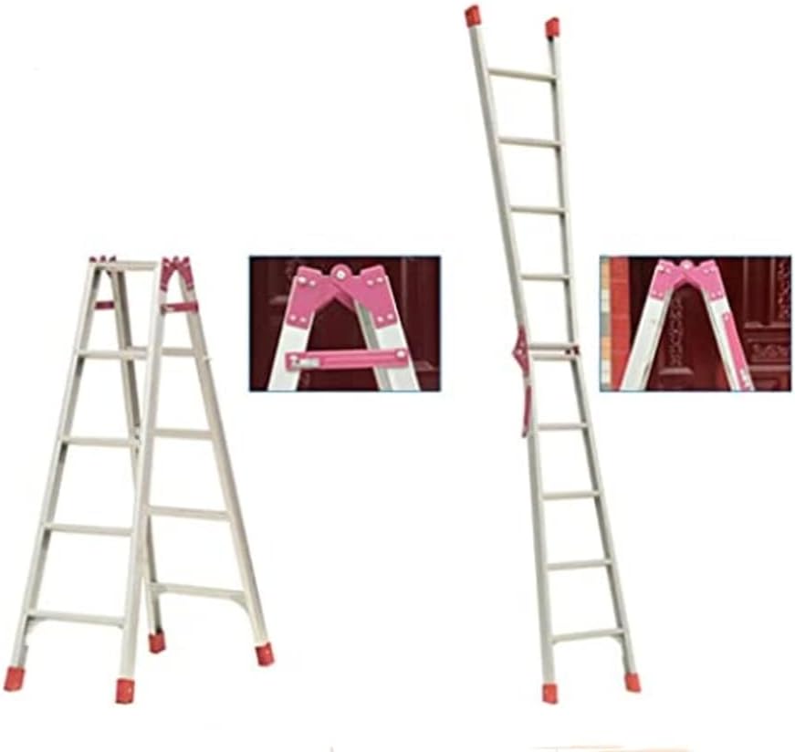 2 Pcs Attic Ladder Hinge, Aluminum Step Ladder Hinge Replacement Kit Herringbone Ladder Tie Rod Attic Ladder Attachment/Accessories (L-Red)