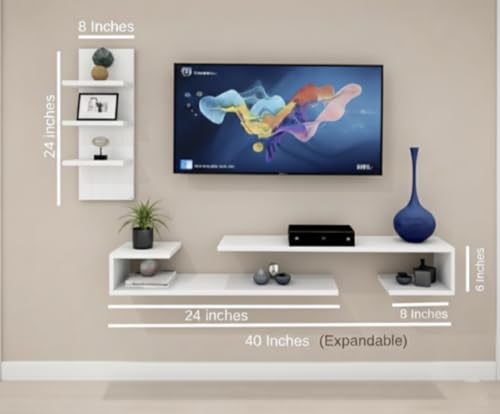 Image of C Style Tv Cabinet Floating Shelves for Wall Set,Wall Mounted Shelf for Living Room, Bedroom, Outdoor,Gallery,Stairs (Tv Cabinet)