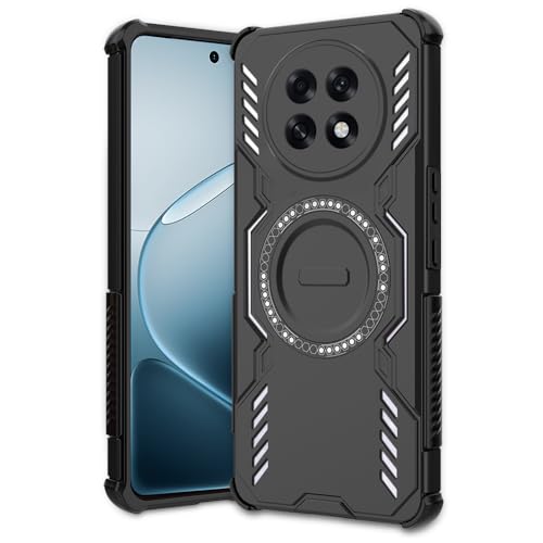 Image of AESTMO Back Case Cover for Oppo F31 Pro Plus 5G | Magnetic Case with Built-in Metal Ring | Compatible with MagSafe Accessories | Shockproof Hybrid (PC + TPU, Black)