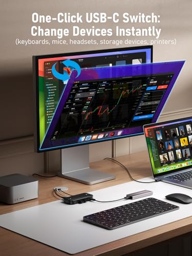 Image of Lemorele 4K60Hz Kvm Switch 1 Monitors 2 Computers | 4xUSB Data | 2-in-1 Multi-OS Compatible Hub for Laptops, Game Consoles (macOS /Windows /Linux /Android)
