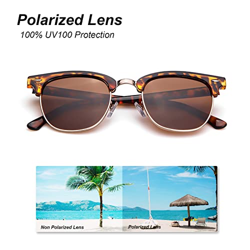 VIA LEECA Semi Rimless Polarized Sunglasses for Men and Women Classic Half Frame Driving Sunglasses 100% UV Blocking3