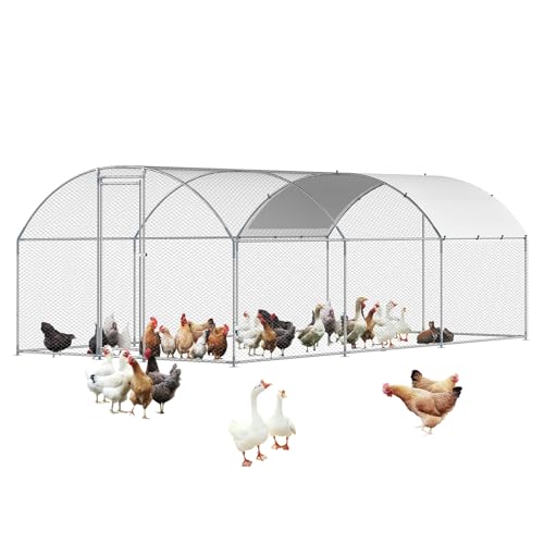 VEVOR Metal Chicken Coop, 19.6 x 9.8 x 6.5 ft