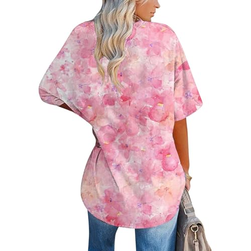 Camisetas femininas grandes de verão com gola redonda e manga curta camisetas casuais soltas para sa