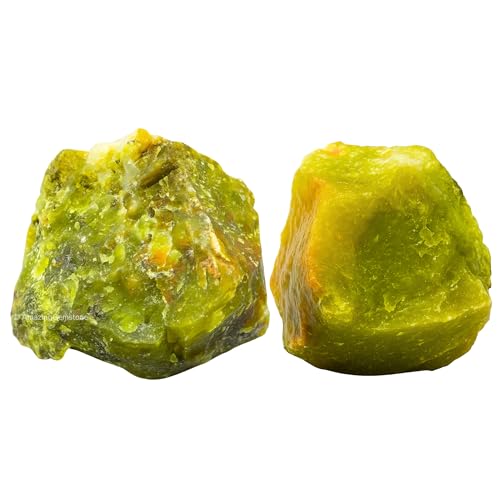 Image of Amazing Gemstone Green Opal Raw Crystals and Healing Stones, Natural Rocks for Tumbling - DIY Raw Stones and Crystals, 2 Pieces