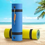 Floating Mat for Lake, Lily Pad Floating Mat, 3-Layer Tear-Resistant XPE Foam Floating Water Mat with a 16.4' Elastic Bungee Tether for Lake, Beach, Ocean, Pool (8' x 4' x 1.3')