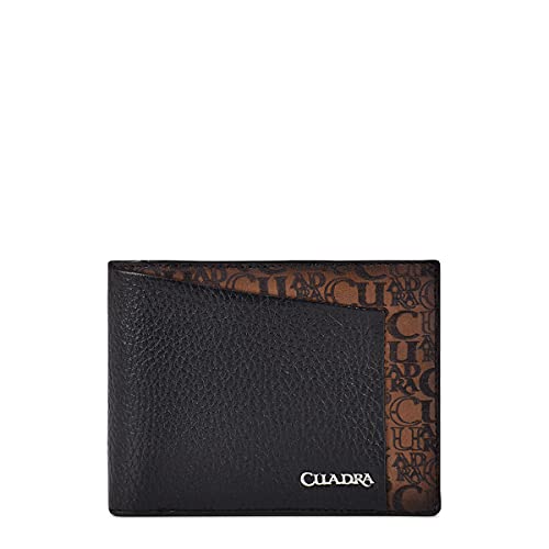 Cuadra men's bifold wallet in genuine leather black