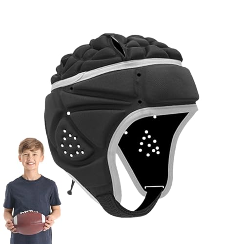 Xujuika Rugby Capacete | capacete acolchoado criança | capacete de rugby para criança, tapete de rugby | boné protetor de rugby com orifícios de ventilação para futebol, hóquei, skate e patinação