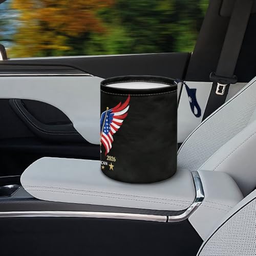 Image of 250TH Anniversary of America Flag Eagle Car Front Seat Can Foldable Auto Console Center Back Seat Garbage Container Bag Kitchen Rubbish Bin Fashion Vehicle Organization Basket